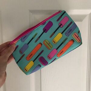 Clinique Cosmetic Bag for Makeup, Skincare, Toiletries Travel Pouch Pink Satin